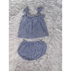 Seven for all Mankind girls sz. 12 mo. 2 pc striped outfit. Adorable